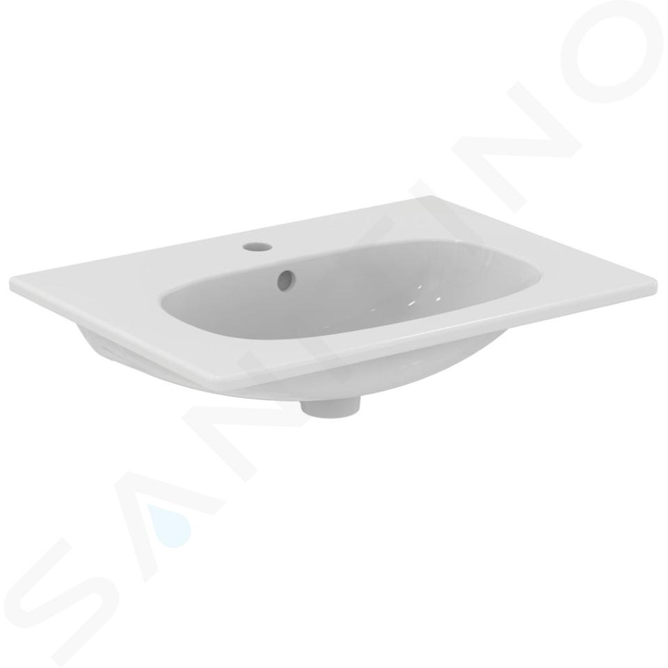 Ideal Standard Tesi - Möbelwaschtisch 63x45 cm, mit Überlauf, mit Hahnloch, weiß T351001