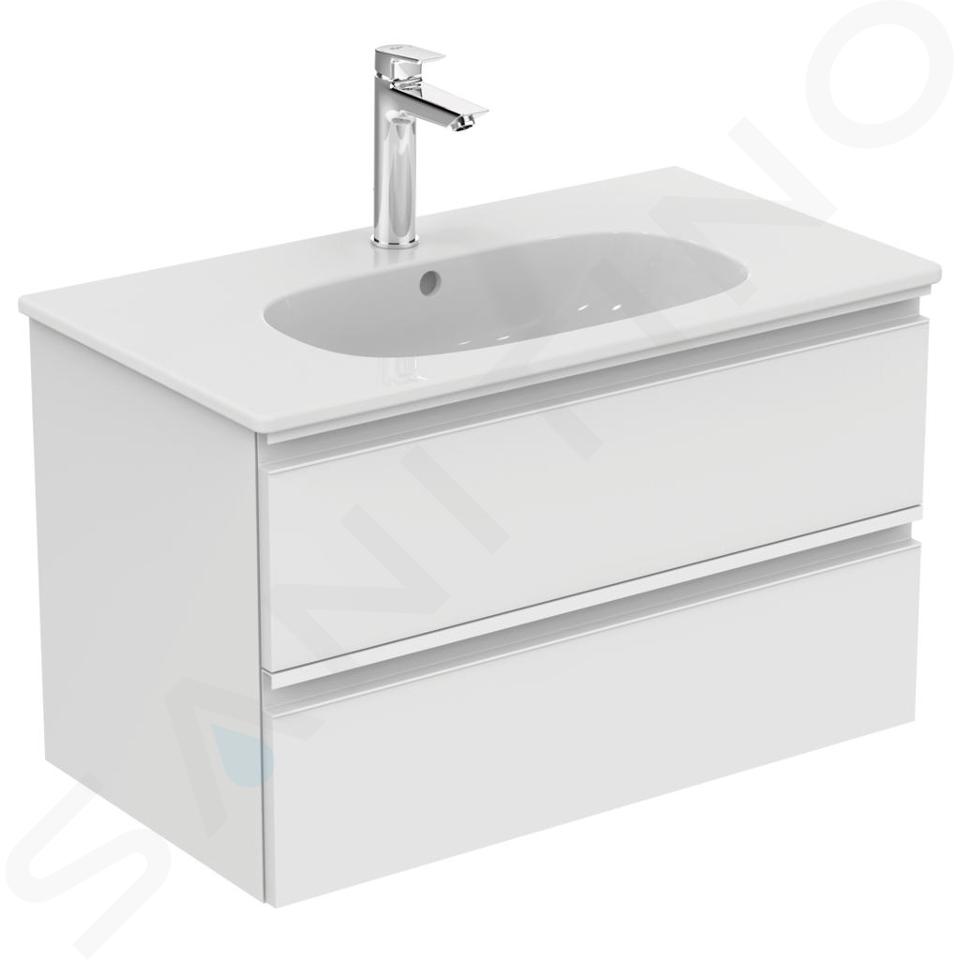 Ideal Standard Tesi - Lavabo ad incasso 825x450x165 mm, con 1 foro per  miscelatore, bianco T350901