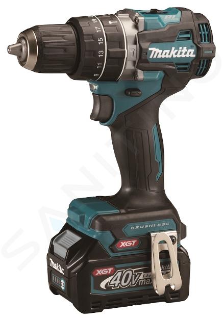 Makita Outillage - Perceuse-visseuse à percussion sans fil 40V, 2 batteries 2,0 Ah, chargeur HP002GA201