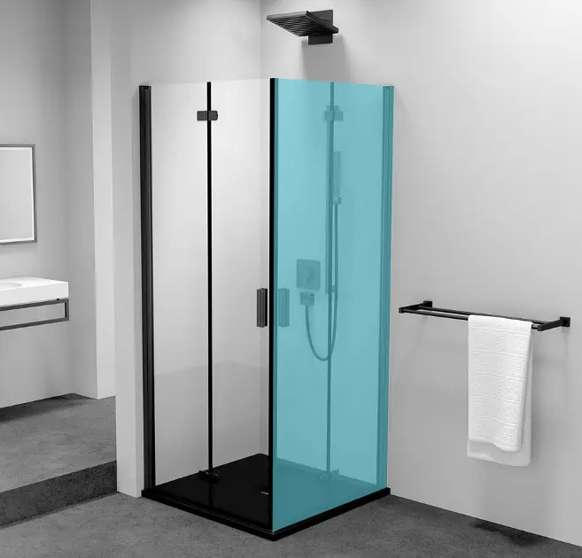 E-shop Polysan Zoom Black - Sprchové dvere skladacie 80x200 cm, ľavé, Antidrop, číre sklo/matná čierna ZL4815BL