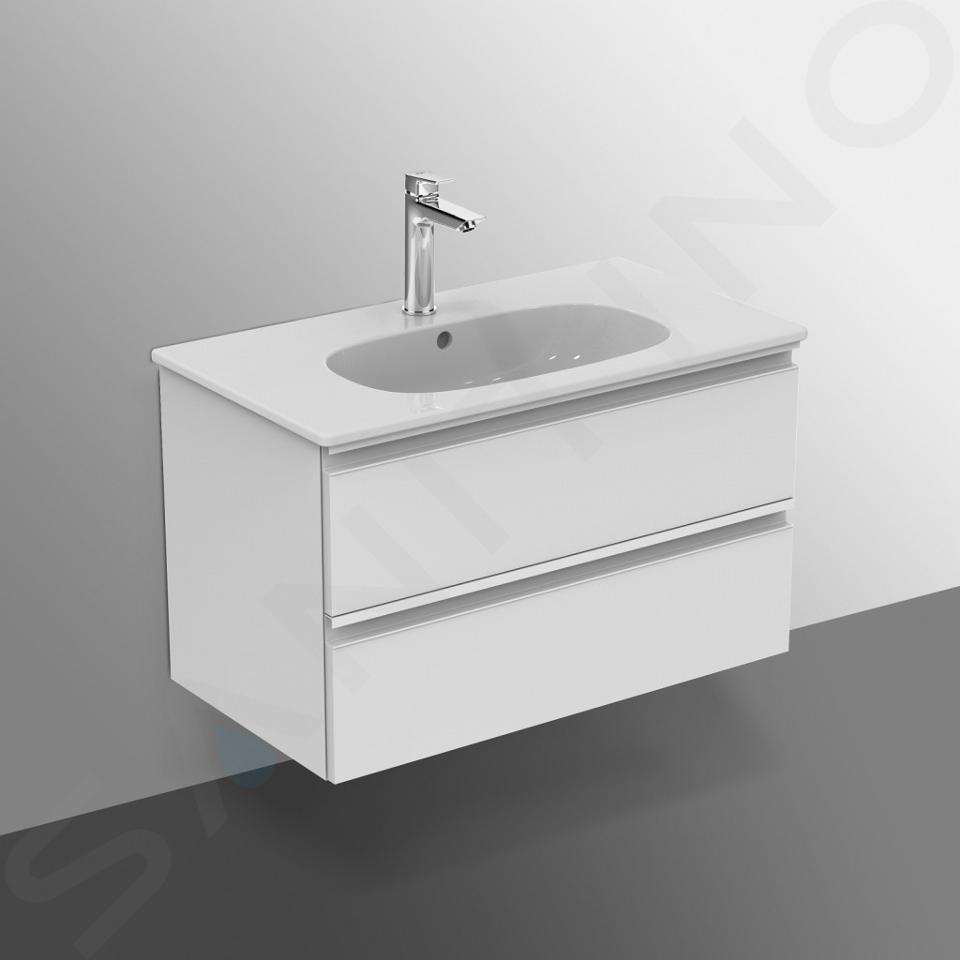 Set di mobile sottolavabo e lavabo Mini50s laccato opaco bianco L