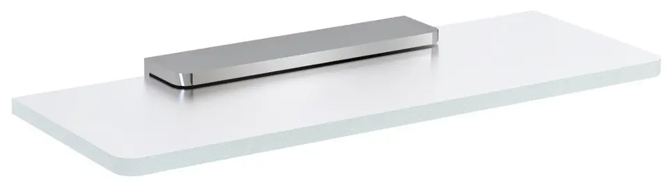 Sapho Pirenei - Mensola, lunghezza 20 cm, vetro latte/cromo MY009-01