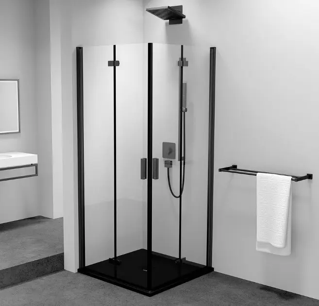 Levně Polysan Zoom Black - Sprchový kout 90x90 cm, Antidrop, čiré sklo/matná černá ZL4915BL-02