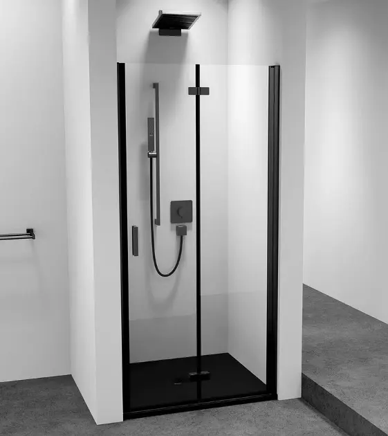 E-shop Polysan Zoom Black - Sprchové dvere 80x200 cm, pravé, Antidrop, číre sklo/matná čierna ZL4815BR-01