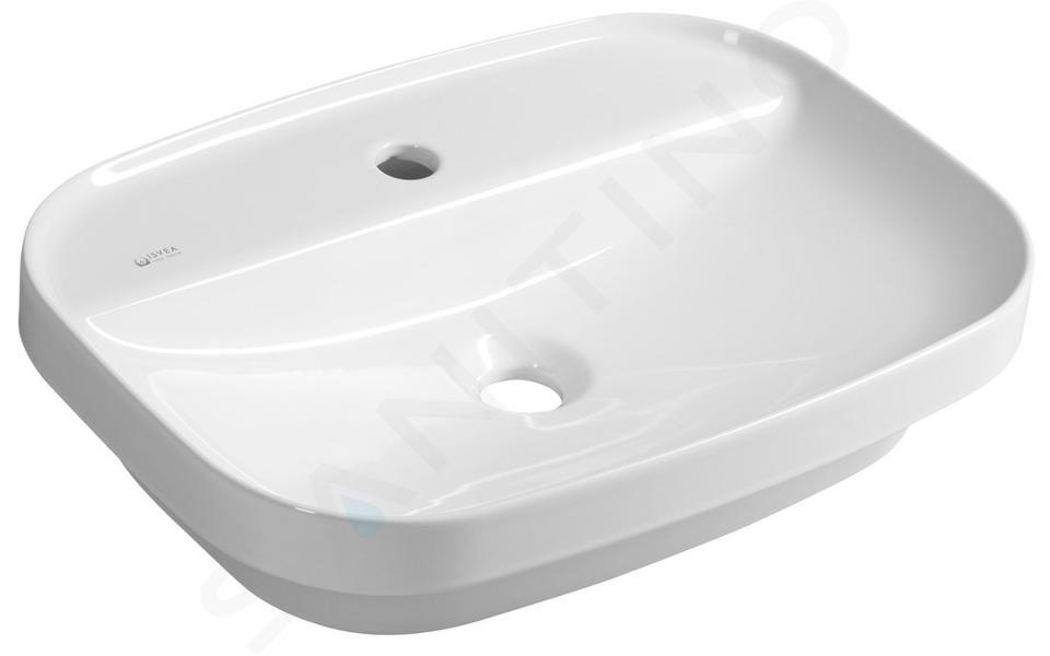 Sapho Infinity - Lavabo 55x40 cm, senza troppopieno, con foro per miscelatore, bianco 10NF50055