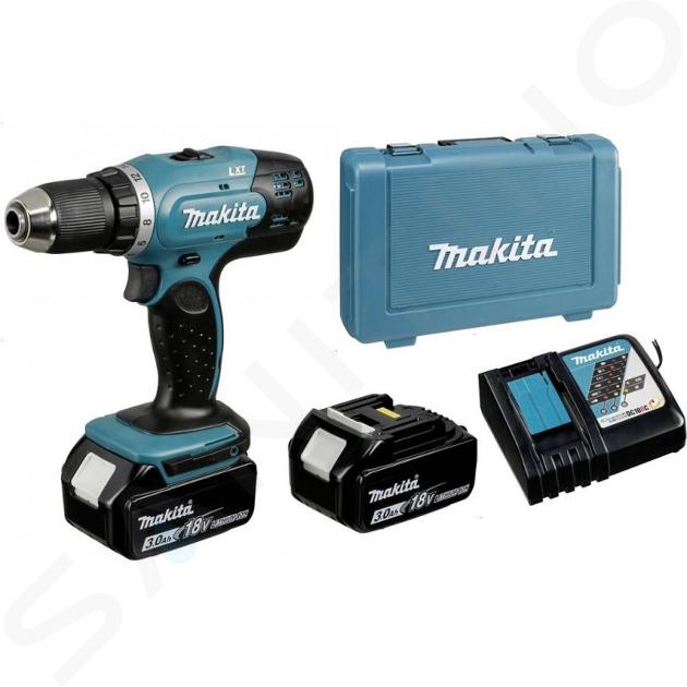 Makita Náradie - 18V AKU vŕtací skrutkovač, 2x aku 3,0 Ah LXT, nabíjačka DDF453RFE