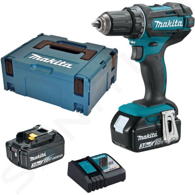 Makita Náradie - 18V AKU vŕtací skrutkovač, 2x aku 3,0 Ah LXT, nabíjačka DDF482RFJ