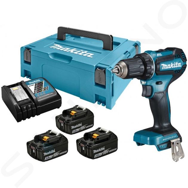 Makita Náradie - 18V AKU vŕtací skrutkovač, 3x aku 3,0 Ah LXT, nabíjačka DDF485RF3J