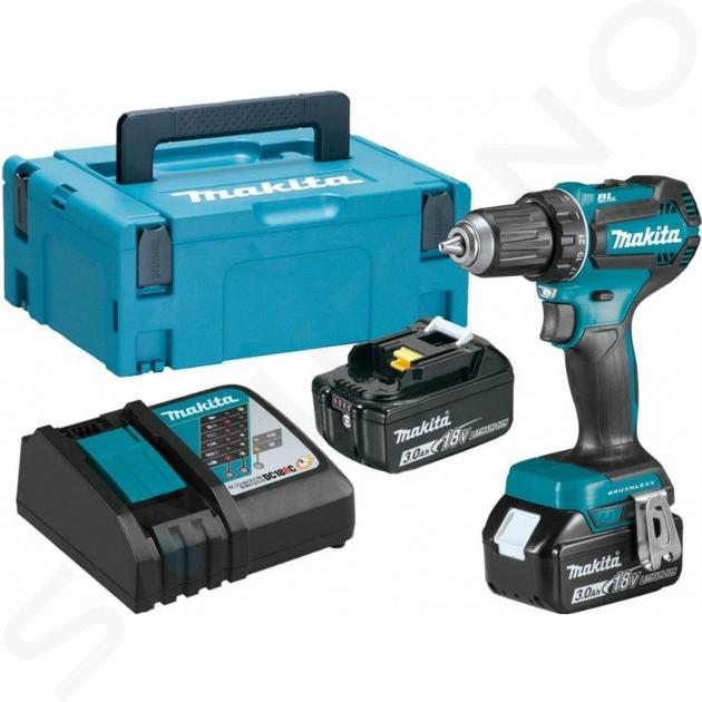 Makita Náradie - 18V AKU vŕtací skrutkovač, 2x aku 3,0 Ah LXT, nabíjačka DDF485RFJ