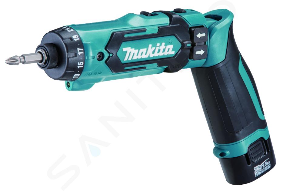 Makita Herramientas - Atornillador de percusión 7,2V, 2 baterías Li-Ion 1,5 Ah, cargador incluido DF012DSE