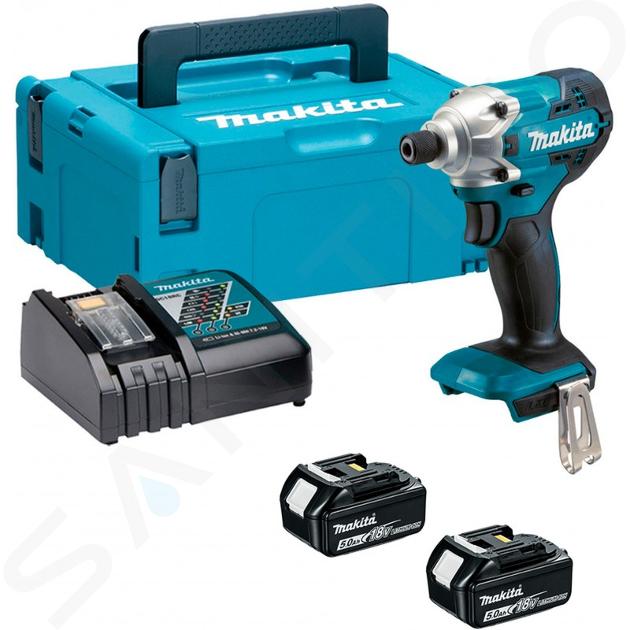 Makita Werkzeug - 18V Akku-Schlagschrauber, 2x Li-Ion 5,0 Ah, Ladegerät DTD156RTJ