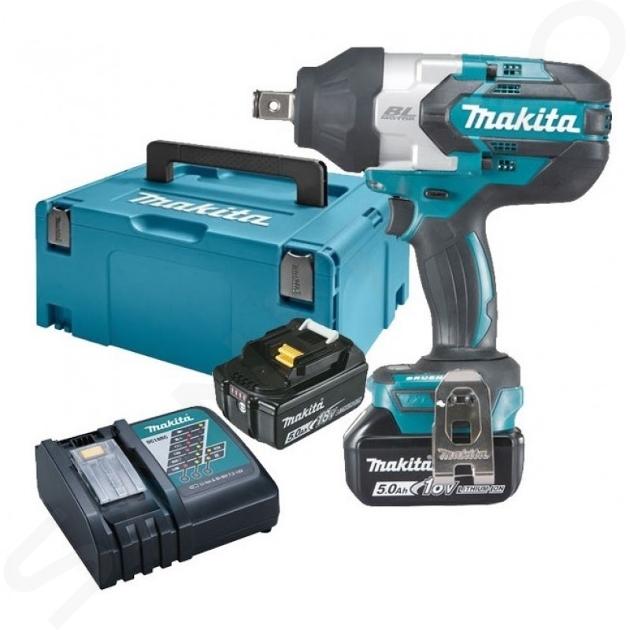 Makita Nářadí - 18V AKU rázový utahovák, 2x aku 5,0 Ah LXT, nabíječka DTW1001RTJ