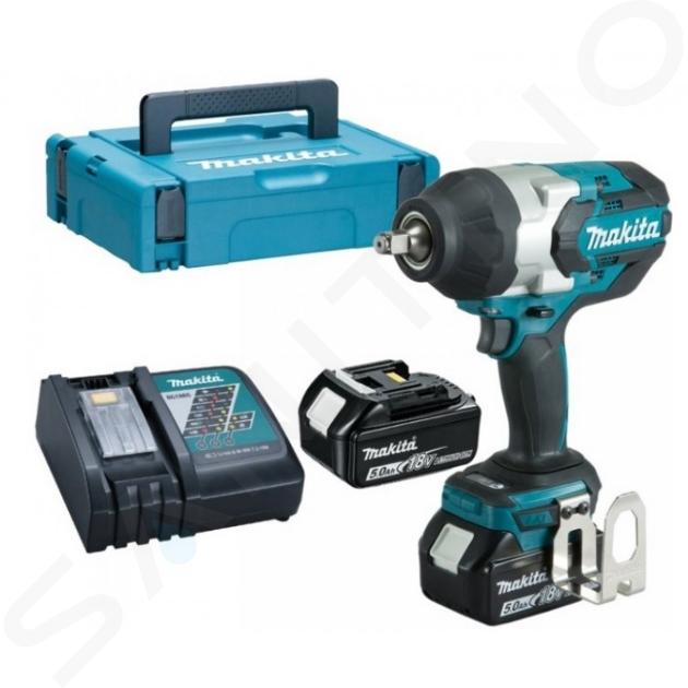 Makita Nářadí - 18V AKU rázový utahovák, 2x aku 5,0 Ah LXT, nabíječka DTW1002RTJ