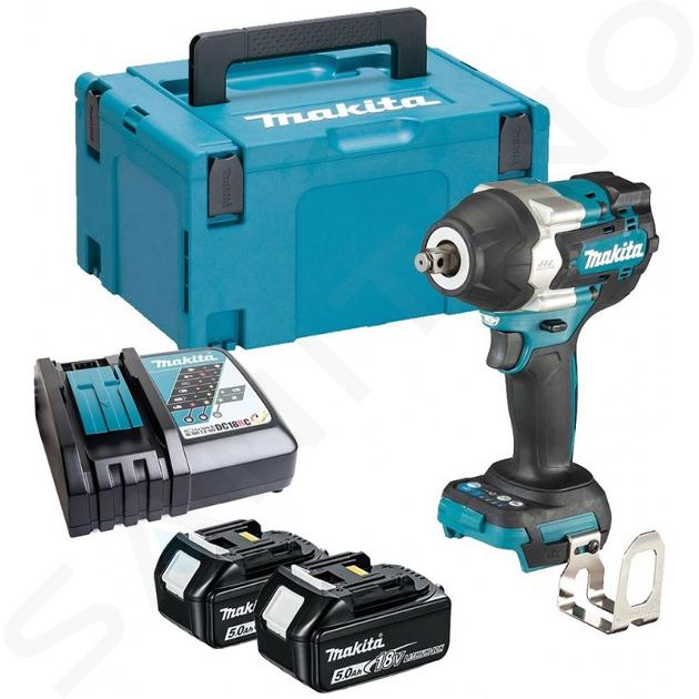 Makita Nářadí - 18V AKU rázový utahovák, 2x aku 5,0 Ah LXT, nabíječka DTW700RTJ