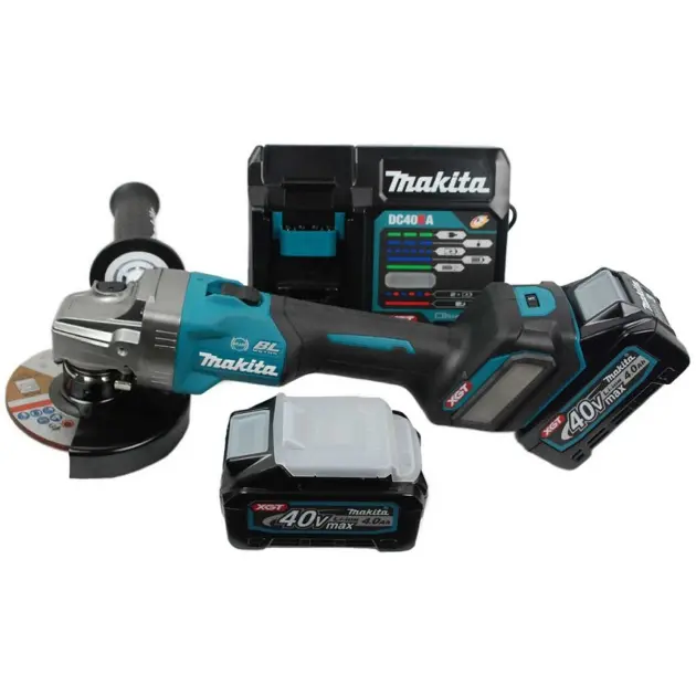 Makita Gereedschap - 40V ACCU-haakse slijper 125 mm, 2x accu 4,0 Ah XGT, lader GA023GM201