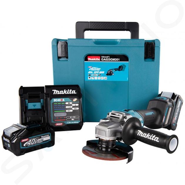 Makita Náradie - 40V AKU uhlová brúska 125 mm, 2x aku 4,0 Ah XGT, nabíjačka GA023GM201