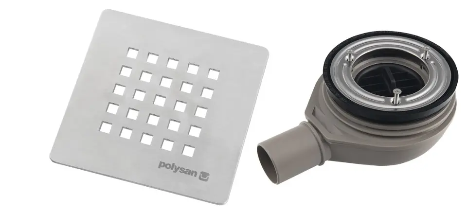 Polysan - Vaničkový sifón Treneca, priemer 90 mm, s krytkou, nerezová 84999