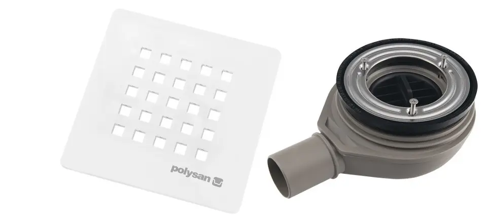Polysan - Treneca tuš-odvod, promjer 90 mm, s poklopcem, mat bijela 84999.10