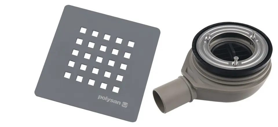 Polysan - Treneca tuš-odvod, promjer 90 mm, s poklopcem, mat sivi 84999.31