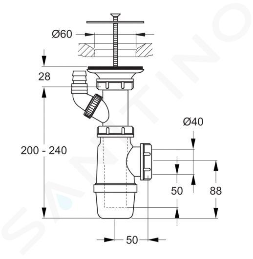 Ideal Standard Ausgussbecken - Siphon mit Ablaufabdeckung, chrom D5870AA