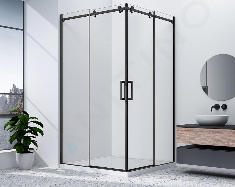 Gelco Dragon - Cabina de ducha 80x80 cm, negro/cristal transparente GD4280B-01