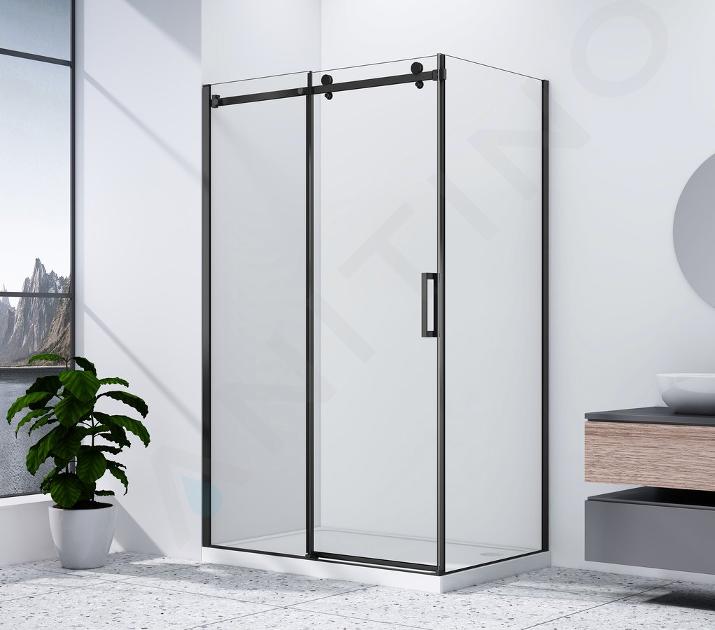 Gelco Dragon - Cabina de ducha 140x90 cm, negro/cristal transparente GD4614B-02