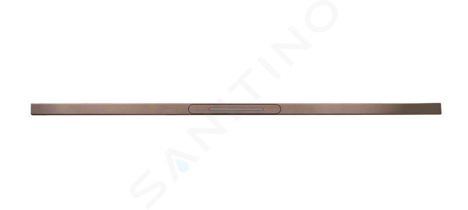 I-Drain AIO - Canaleta de ducha con rejilla, longitud 12 cm, con impermeabilización, chocolate ID5A11501AIO1.RVS.C