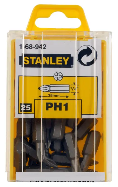 Stanley Accesorios - Juego de puntas PH1, 25 piezas 1-68-942