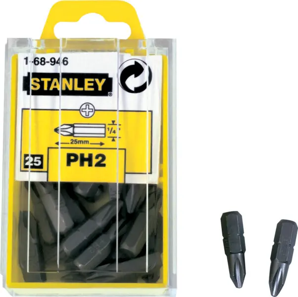 Stanley Accesorios - Juego de puntas PH2, 25 piezas 1-68-946