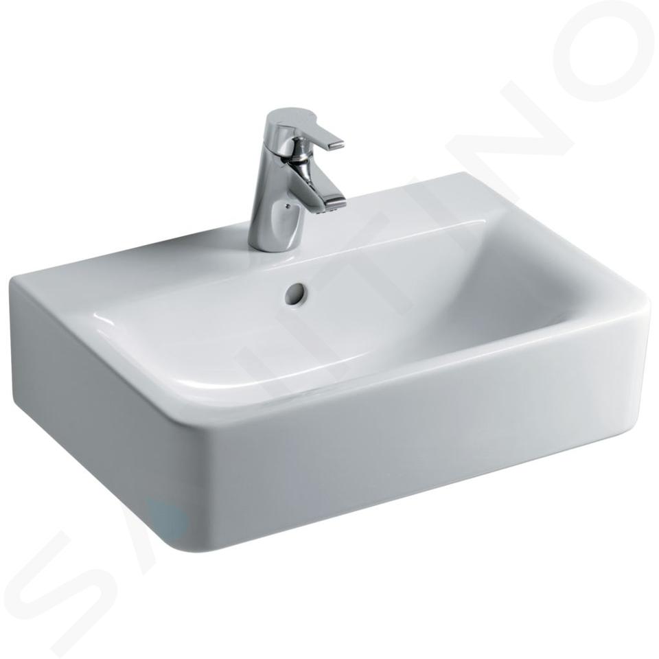 Ideal Standard Connect Space - Lavabo Cube 550x375x175 mm, con rebosadero, con 1 orificio para grifería, blanco E714001