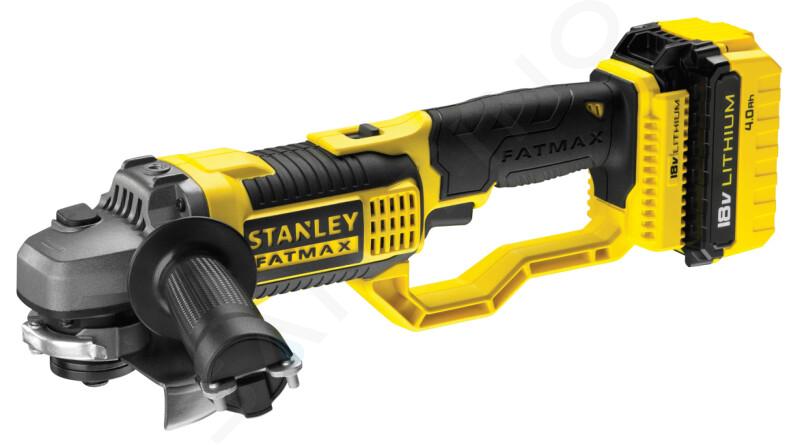Stanley Nářadí - 18V AKU úhlová bruska 125 mm, 2x aku 4,0 Ah Li-Ion, nabíječka FMC761M2-QW