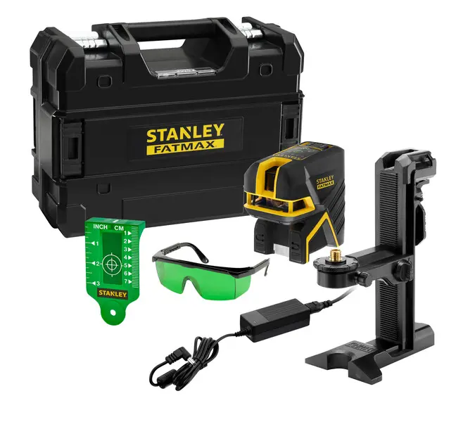 Levně Stanley - Bodový laser s příslušenstvím, zelený, dosah 50 m, integrovaná baterie, nabíječka FMHT77597-1