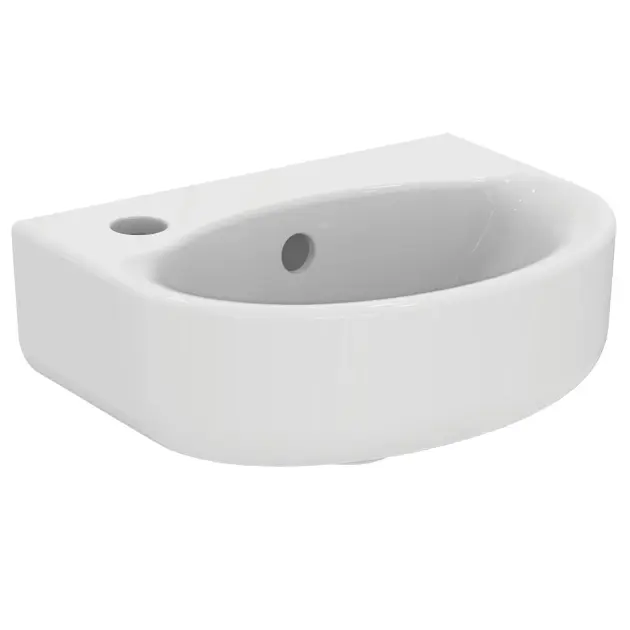 Levně Ideal Standard Connect - Umývátko 35x26 cm, 1 otvor pro baterii vlevo, s Ideal Plus, bílá E7912MA