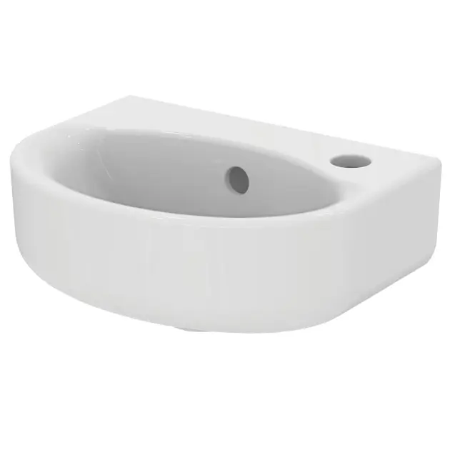 Levně Ideal Standard Connect - Umývátko 35x26 cm, 1 otvor pro baterii vpravo, s Ideal Plus, bílá E7913MA