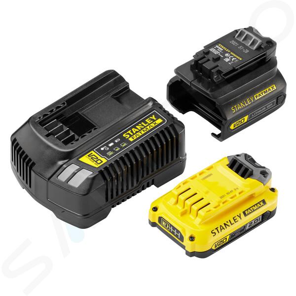 Stanley Příslušenství - Sada 2A nabíječky, 1x aku 18 V Li-Ion 2,0 Ah a adaptéru SFMCB121D1-QW