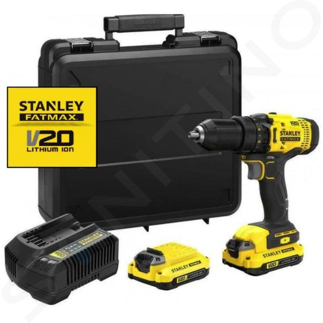 Stanley Unelte - Șurubelniță de găurit cu acumulator de 18 V, 1x acumulator Li-Ion de 1,5 Ah, încărcător SFMCD700C2K-QW