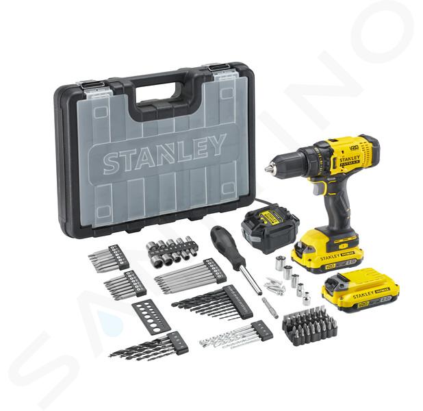 Stanley Utensili - Trapano a batteria 18V con accessori, 2x batterie 2,0 Ah Li-Ion, caricabatterie SFMCD700D2A-QW