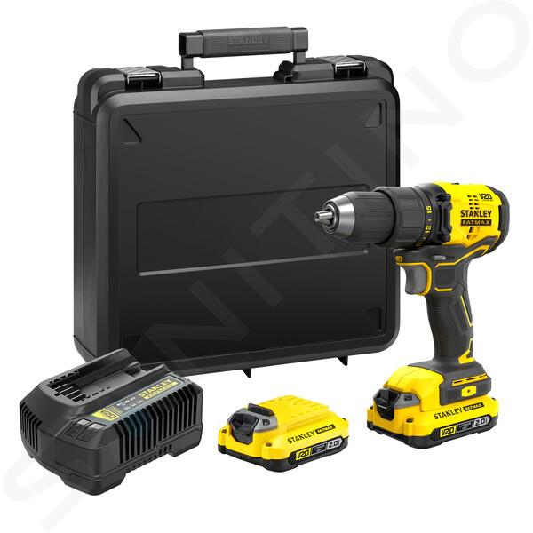 Stanley Outils - Perceuse-visseuse sans fil 18 V, 2 batteries 2 Ah, chargeur SFMCD710D2K-QW