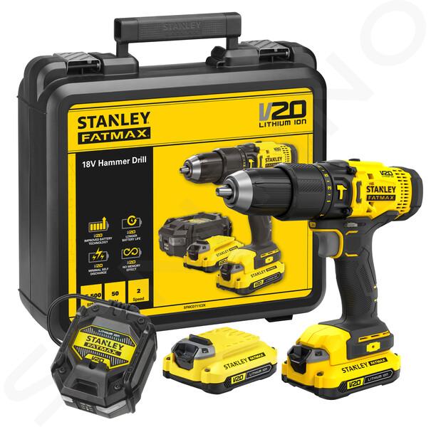 Stanley Gereedschap - 18V ACCU-klopboor-/schroefmachine, 2x accu 1,5 Ah, Li-Ion, lader SFMCD711C2K-QW