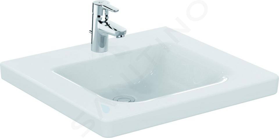 Ideal Standard Connect Freedom - Lavabo 60x56 cm, 1 foro per miscelatore, senza troppopieno, bianco E548501