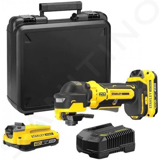 Stanley Outils - Ponceuse multifonction oscillante sans fil 18V, 2 batteries 2,0 Ah Li-Ion, chargeur SFMCE510D2K-QW