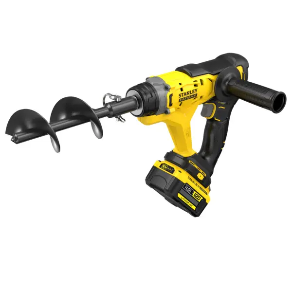 Stanley Outils - Tarière 18 V, 1 batterie Li-Ion 4,0 Ah, chargeur SFMCGA75M1-QW