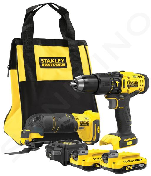 Stanley Náradie - 18V AKU súprava príklepovej vŕtačky a oscilačnej multibrúsky, 2x aku 2,0 Ah Li-Ion, nabíjačka SFMCK213D2S-QW