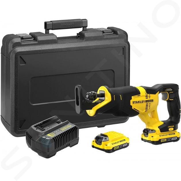 Stanley Outils - Scie sabre sans fil 18 V, 2 batteries 2,0 Ah Li-Ion, chargeur SFMCS300D2K-QW