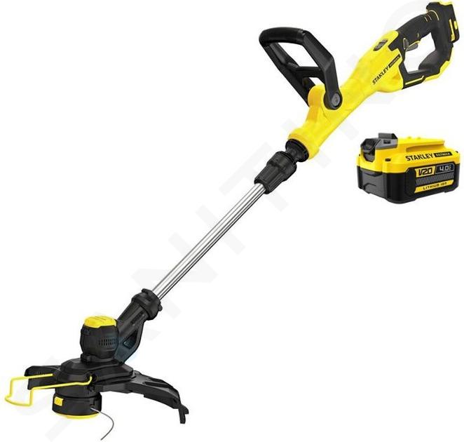 Stanley Tecnología de jardinería - Recortadora de hilo AKU 18V, 33 cm de alcance, 1x batería 4,0 Ah Li-Ion, cargador SFMCST933M1-QW