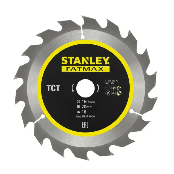 Levně Stanley Příslušenství - Pilový kotouč na dřevo 160x20 mm, 18 zubů STA15320-XJ