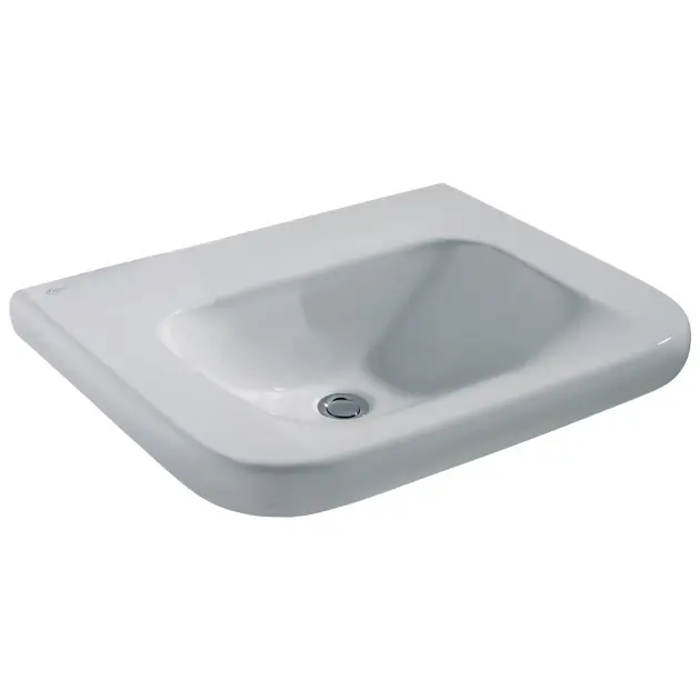 Levně Ideal Standard Contour 21 - Umyvadlo bezbariérové 60x56 cm, 1 otvor pro baterii, bez přepadu, bílá E512201