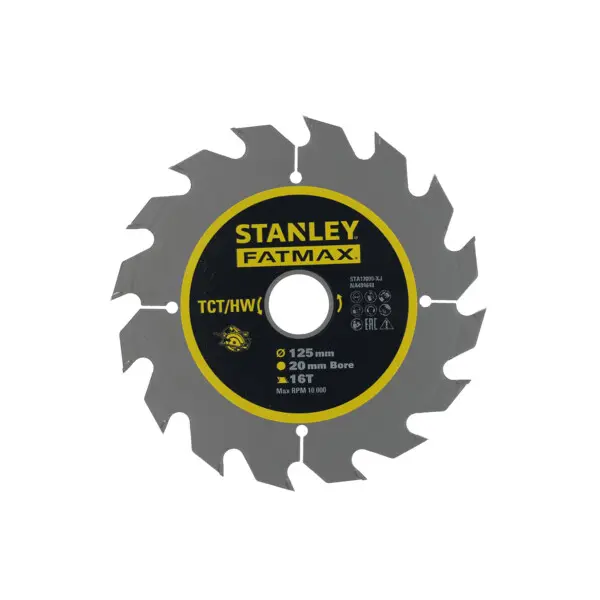 Levně Stanley Příslušenství - Pilový kotouč na dřevo 125x20 mm, 16 zubů STA17000-XJ