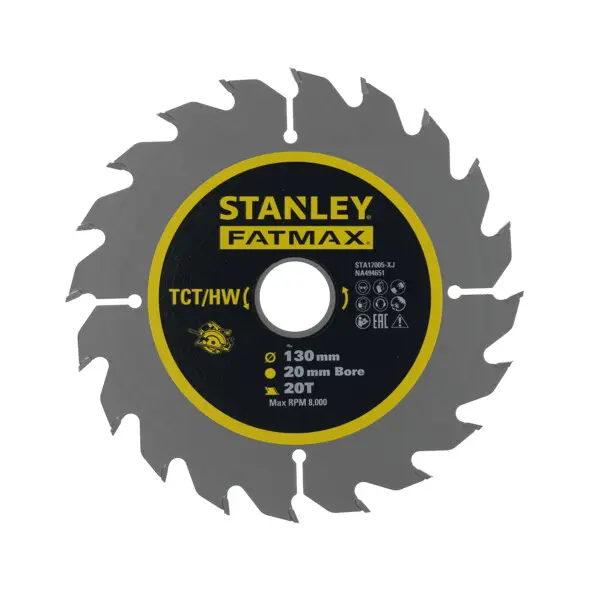 E-shop Stanley - Pílový kotúč na drevo 130x20 mm, 20 zubov STA17005-XJ