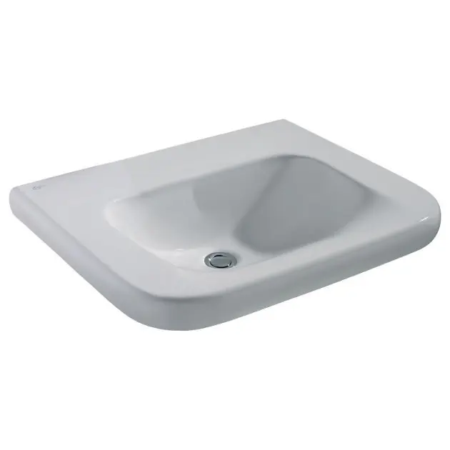 Levně Ideal Standard Contour 21 - Umyvadlo bezbariérové 65x56 cm, bez otvoru pro baterii, bez přepadu, bílá S253401